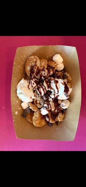 Campfire Pancakes with marshmallow, graham cracker and chocolate